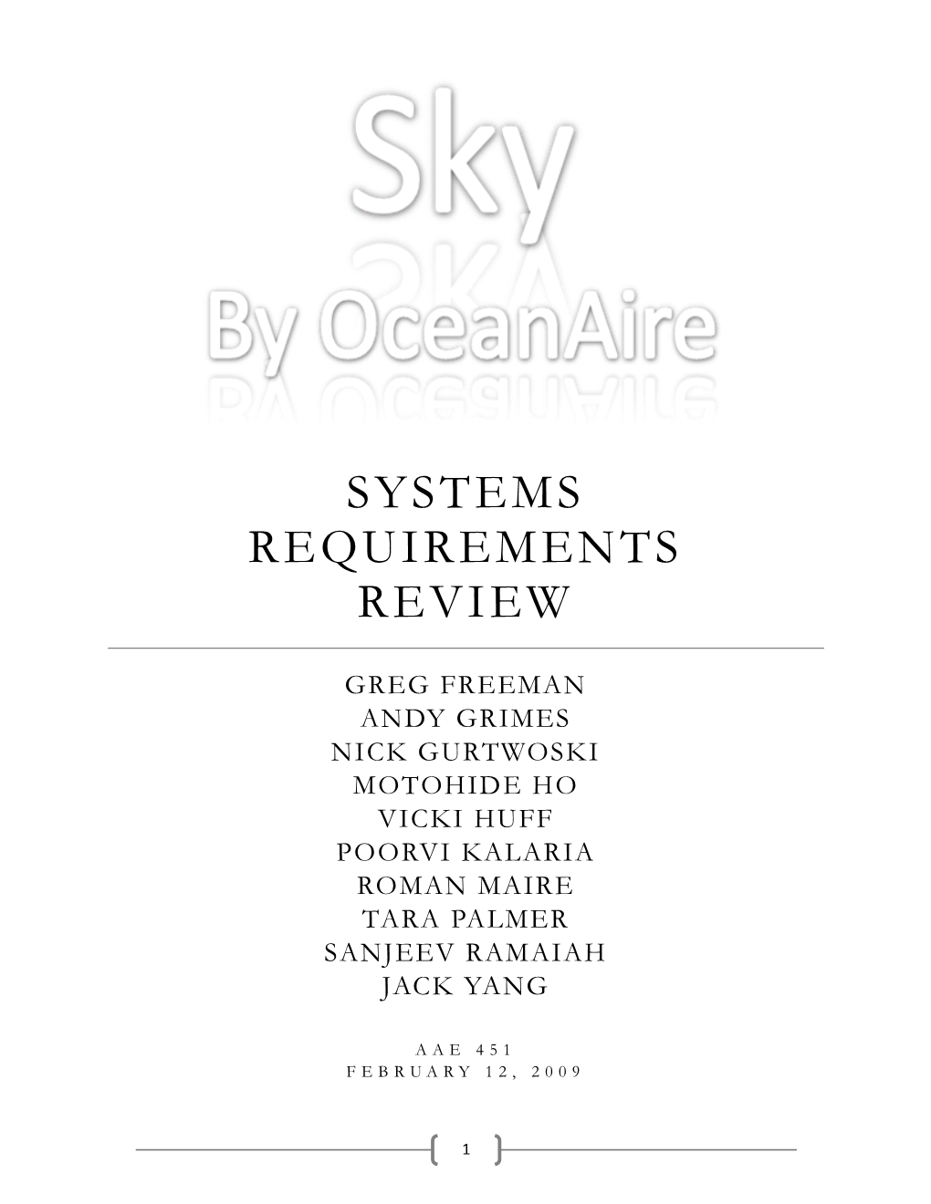 Oceanaire Systems Requirements Review REVISED with NEW