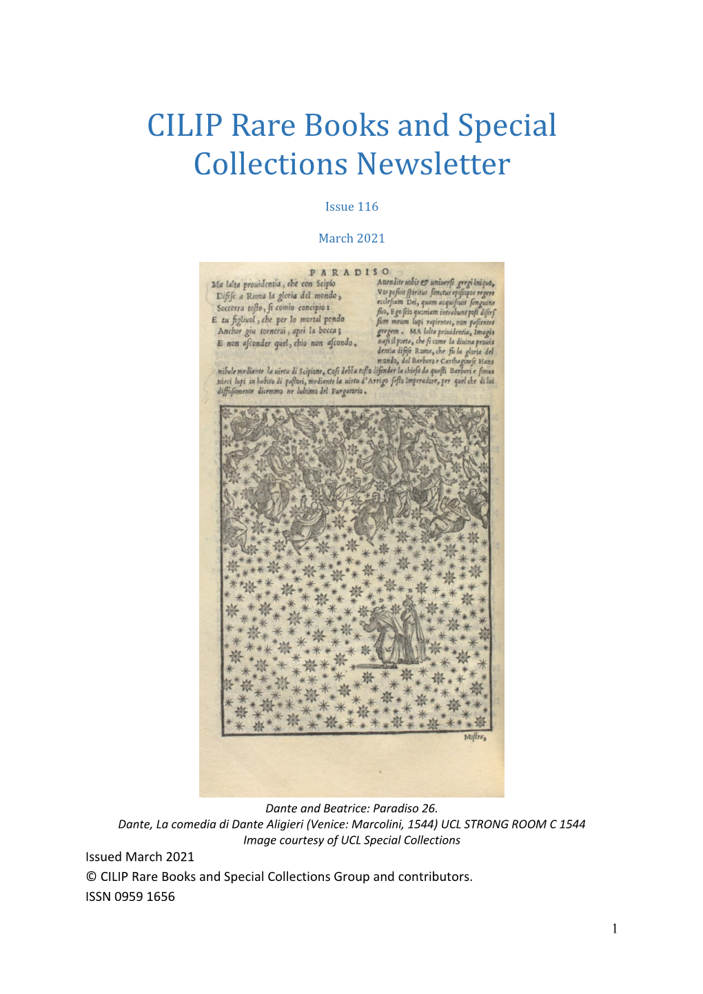 CILIP Rare Books and Special Collections Newsletter