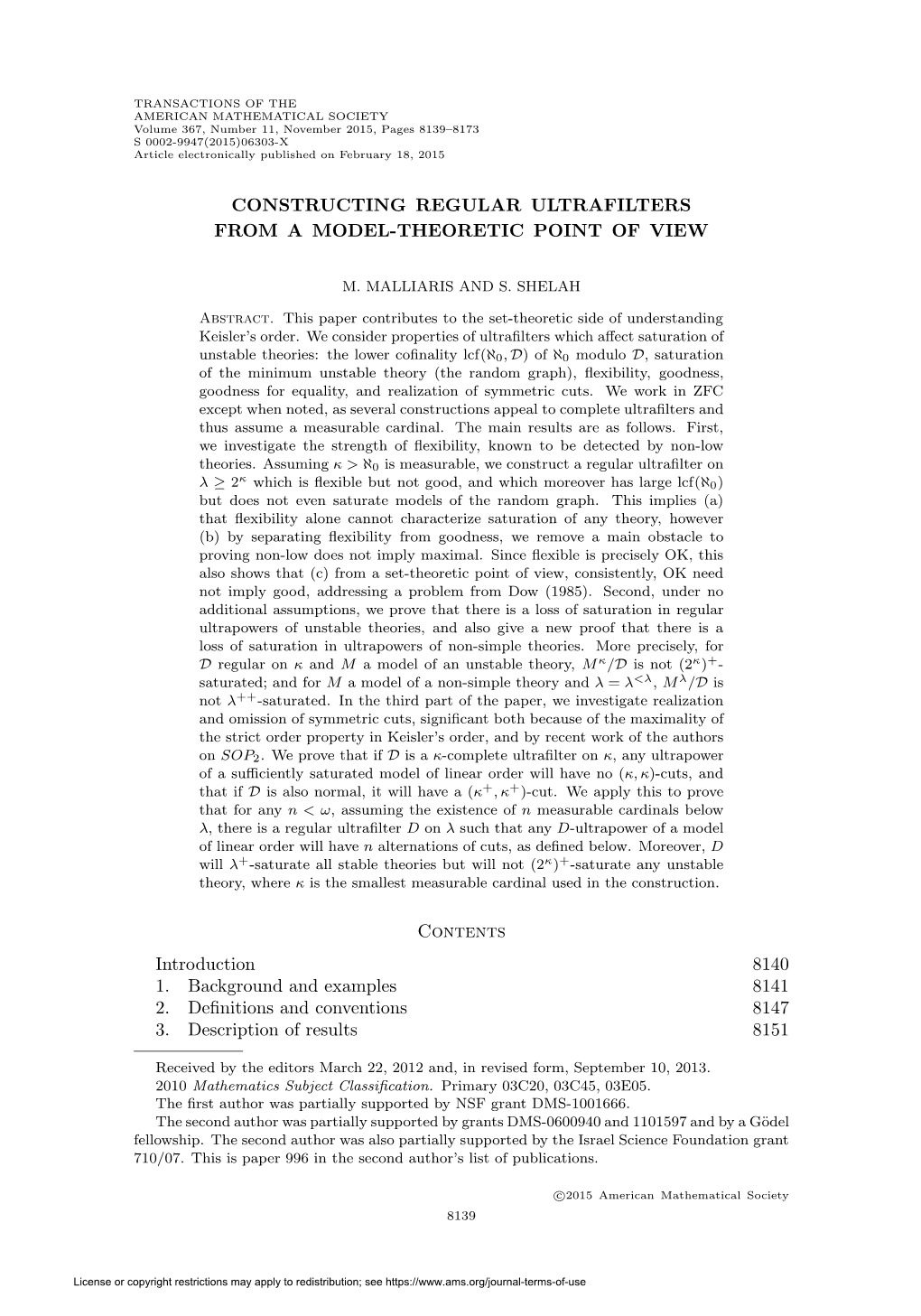 Constructing Regular Ultrafilters from a Model-Theoretic Point of View