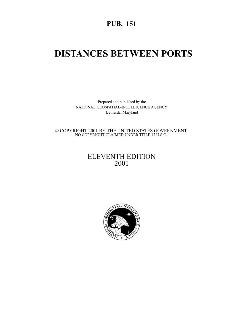 Pub. 151 – Distances Between Ports