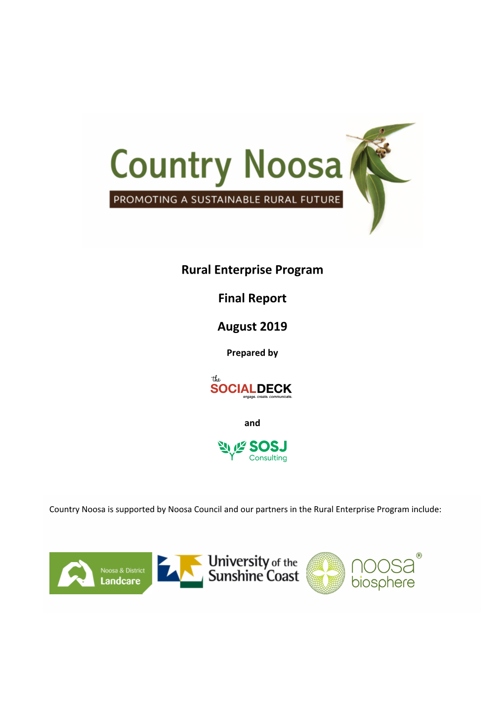 Country Noosa Rural Enterprise Plan Final Report