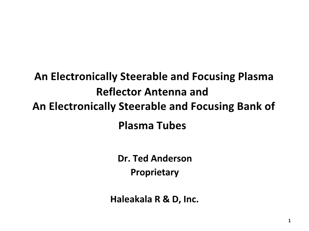 Satellite Plasma Antenna