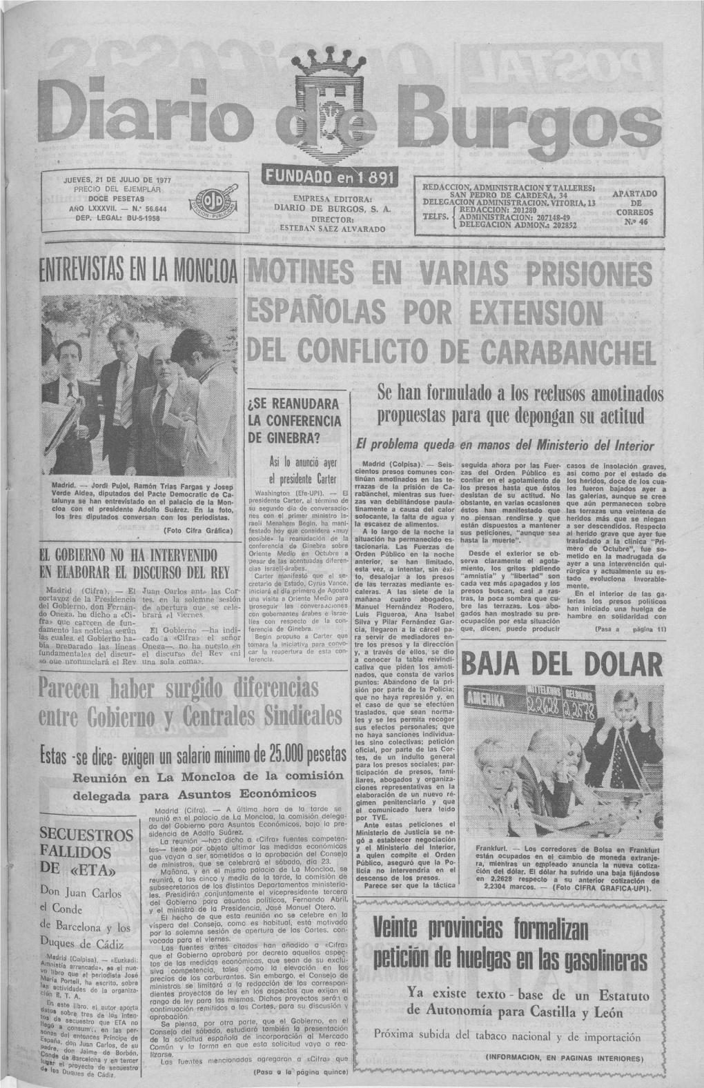 OTINES EN VAR ÑOLAS POR EL CONFLICTO DE Veinte Provincias Formalizan Peticióo De Hoeigas En Las Gasoieras