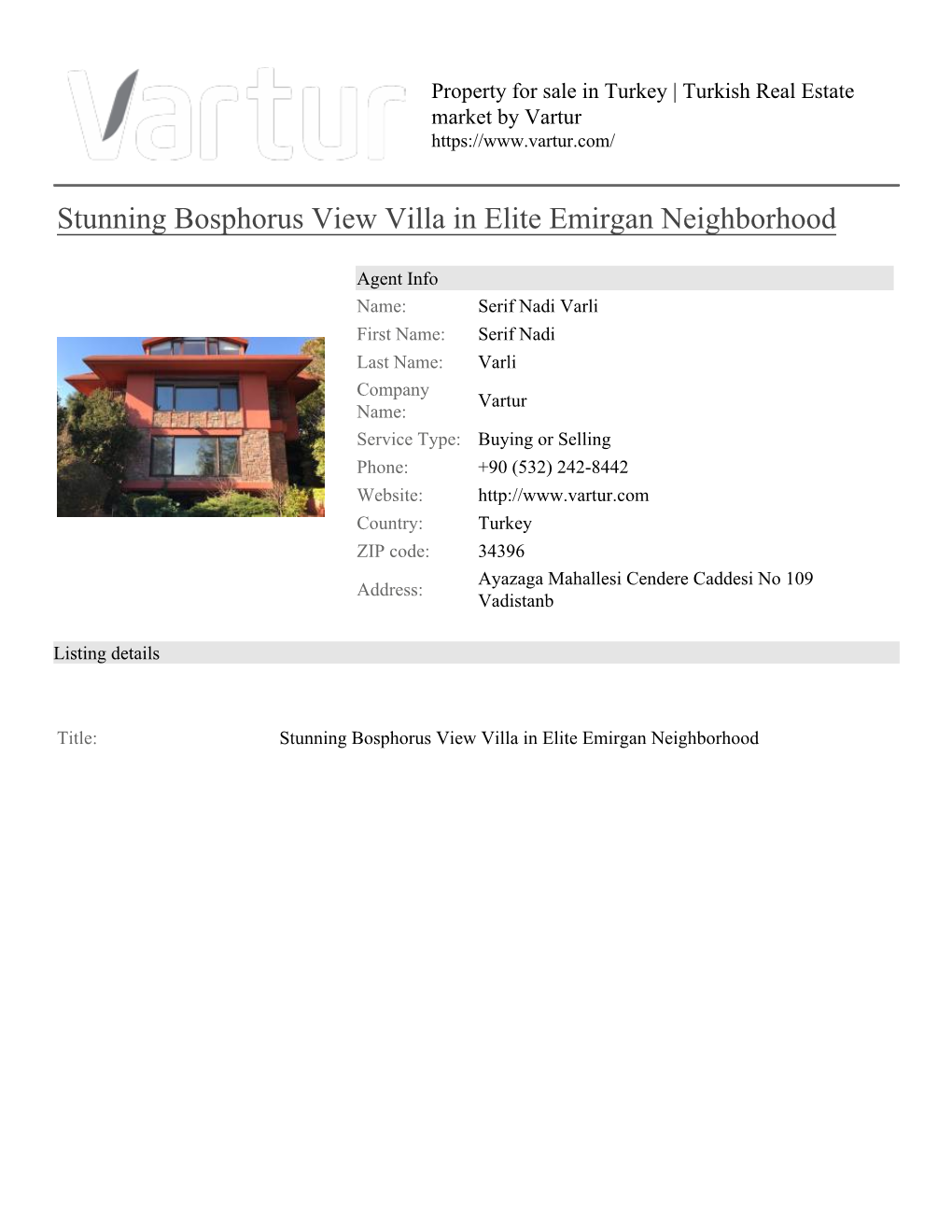 Stunning Bosphorus View Villa in Elite Emirgan Neighborhood