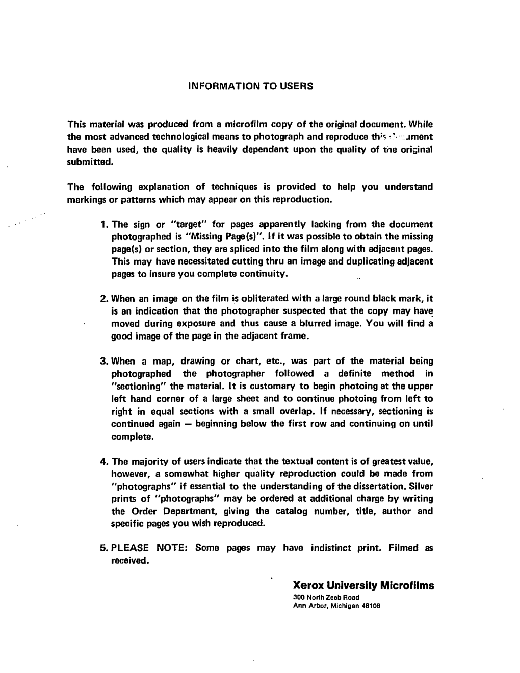 Xerox University Microfilms