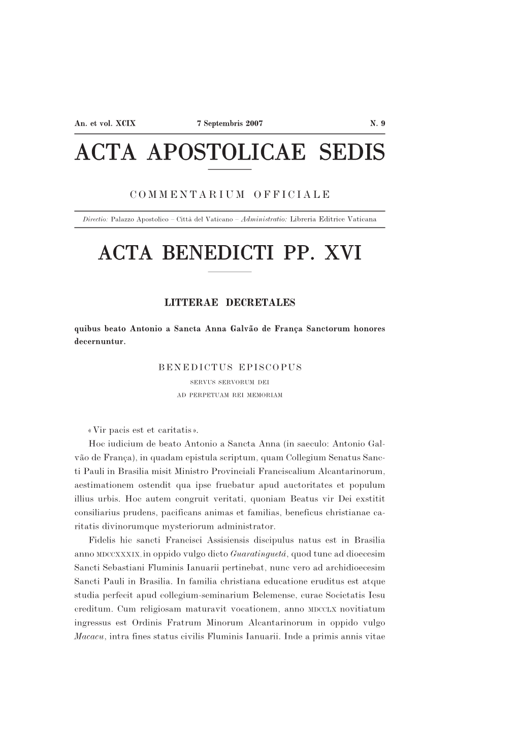 Acta Apostolicae Sedis