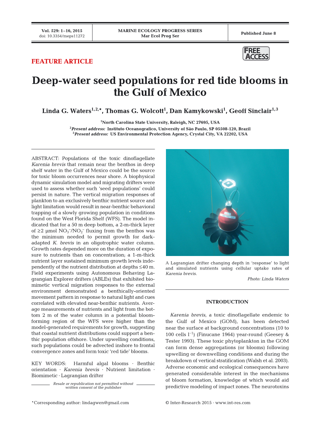 Deep-Water Seed Populations for Red Tide Blooms in the Gulf of Mexico