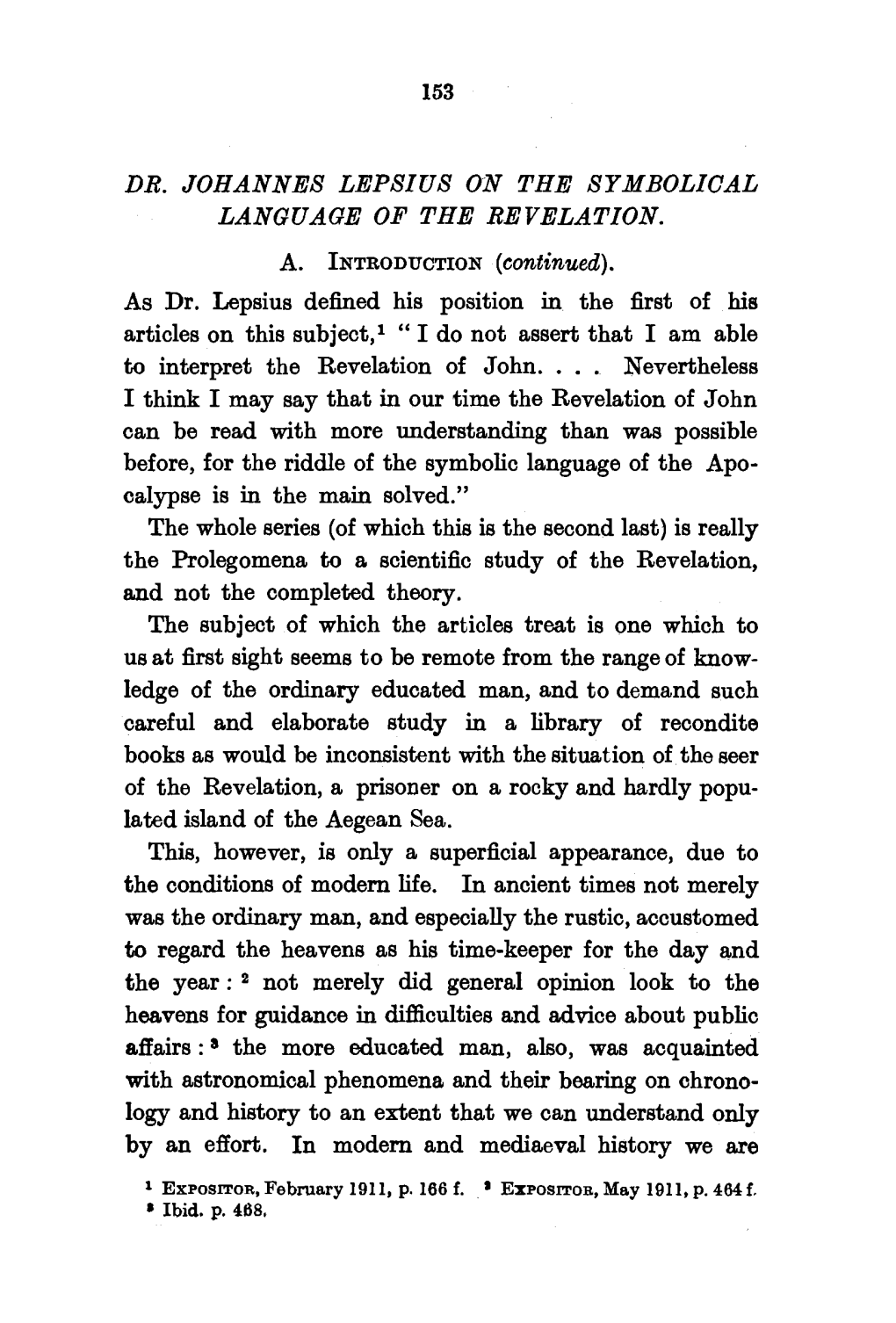 Dr. Johannes Lepsius on the Symbolical Language of the Revelation