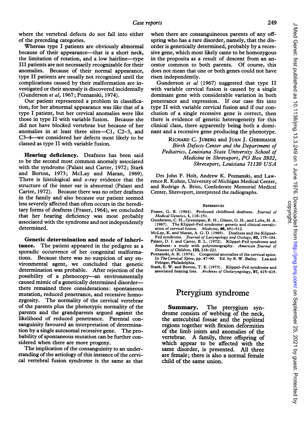 Pterygium Syndrome Zygosity