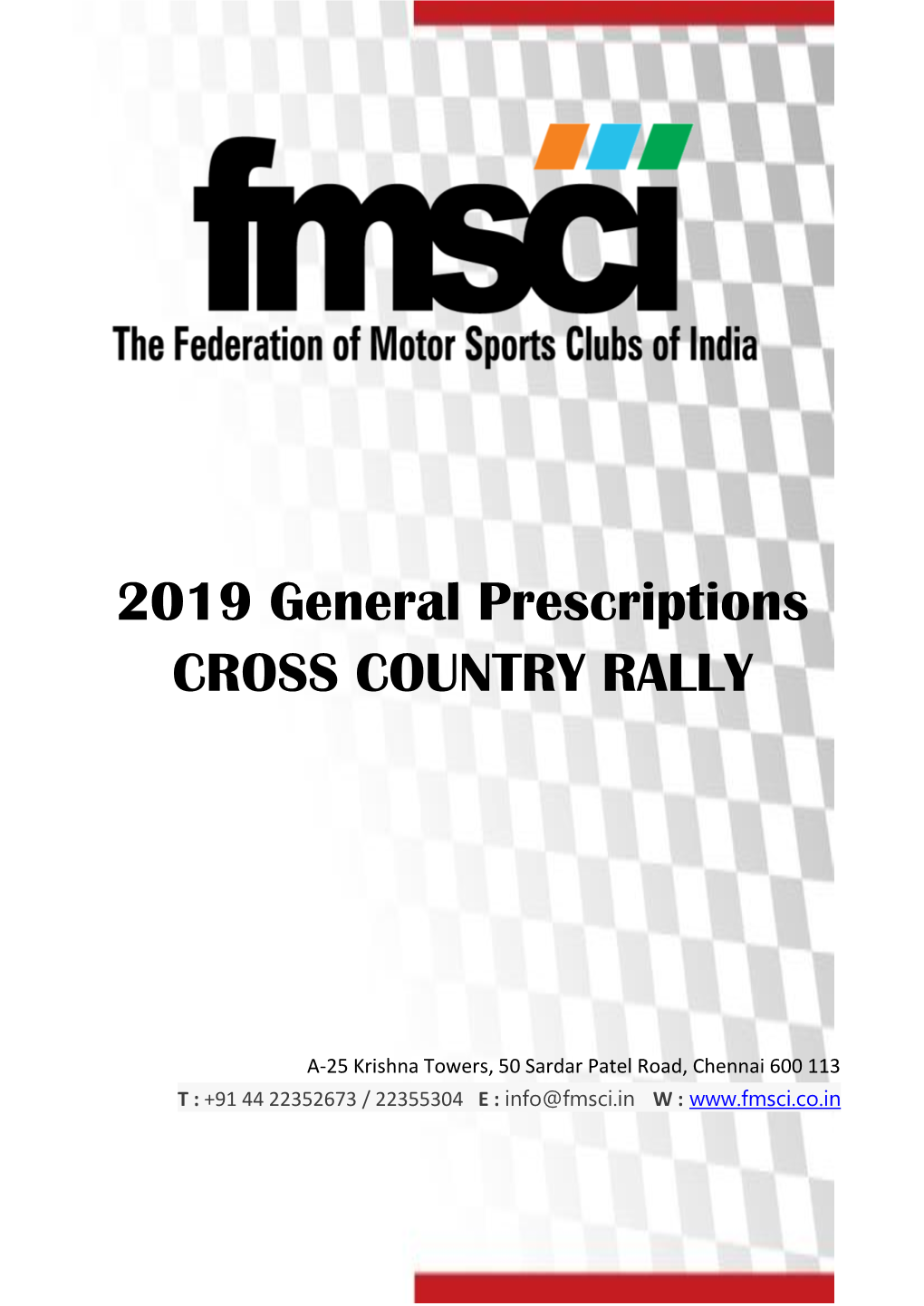 Cross Country Rally and Appendices
