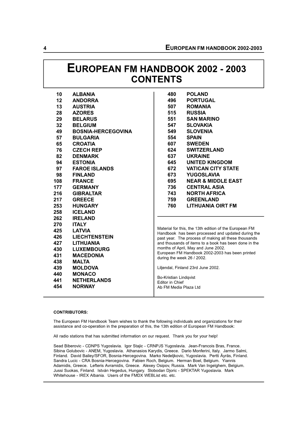 European Fm Handbook 2002-2003