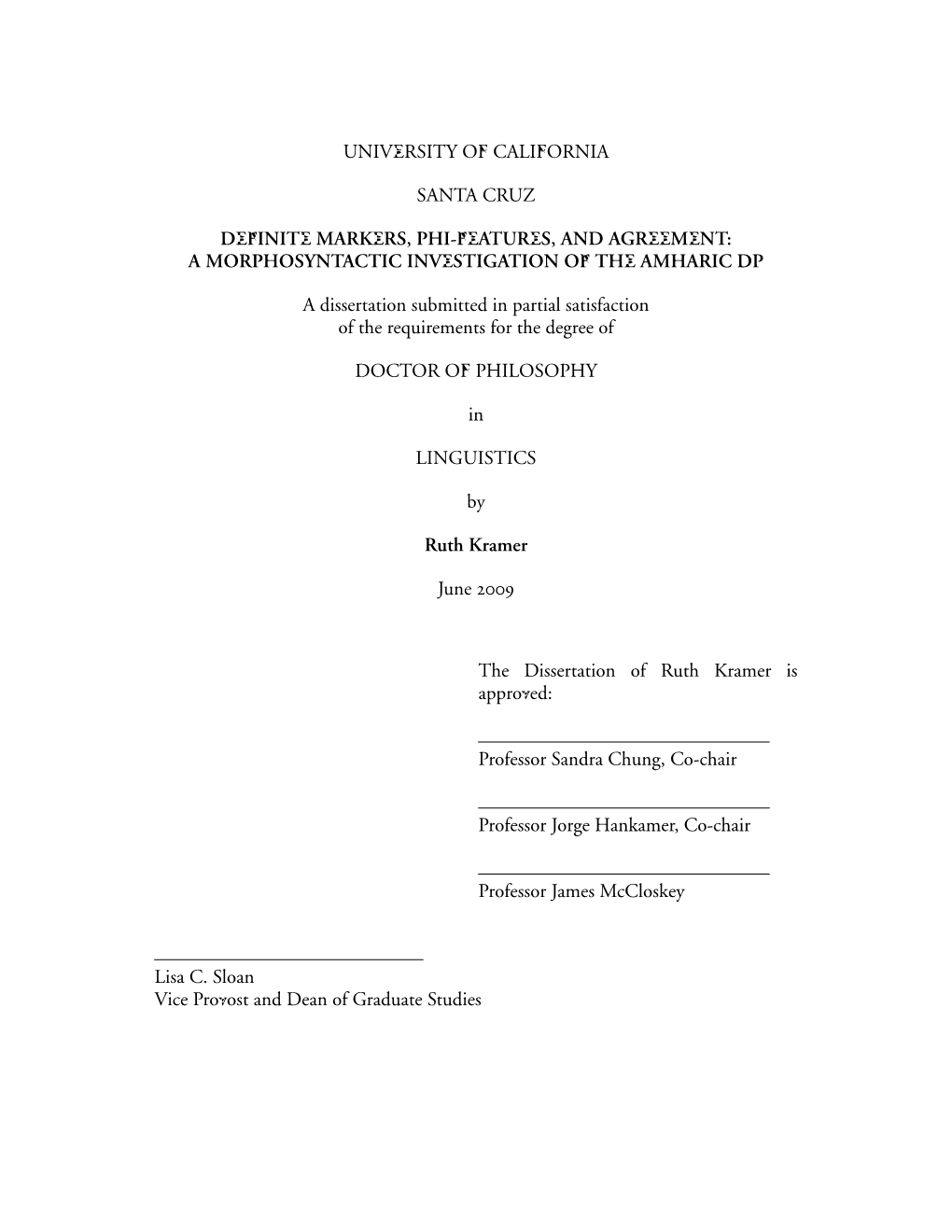 Definite Markers, Phi-Features, and Agreement: a Morphosyntactic Investigation of the Amharic Dp