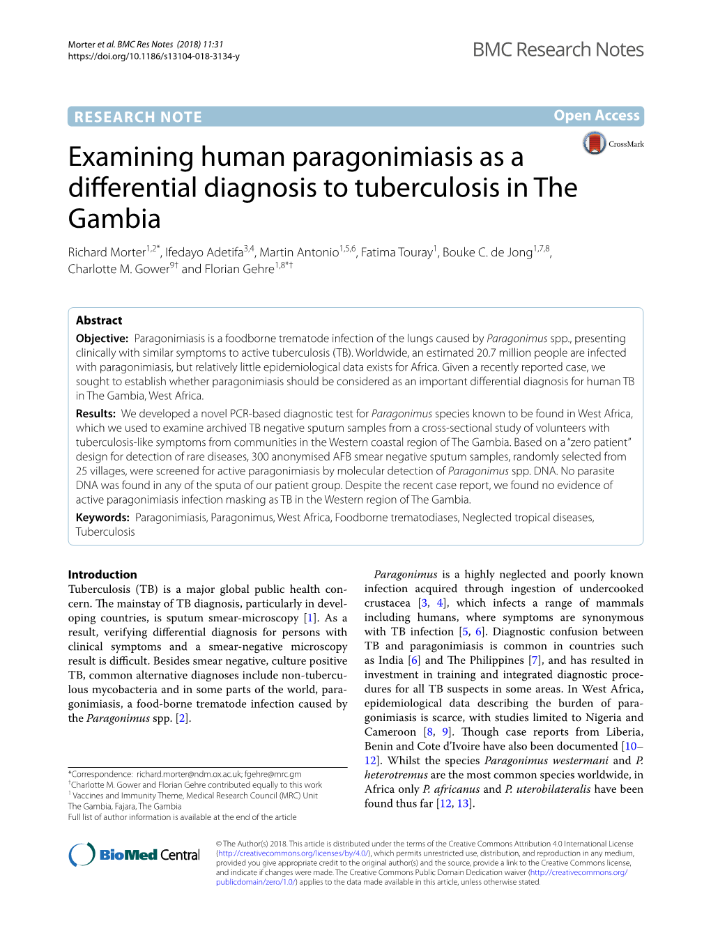 Examining Human Paragonimiasis As a Differential Diagnosis To