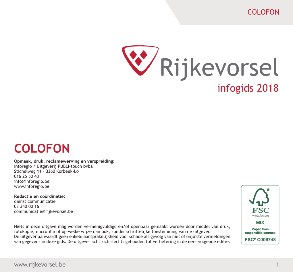 Infogids Rijkevorsel 2018 OVER RIJKEVORSEL