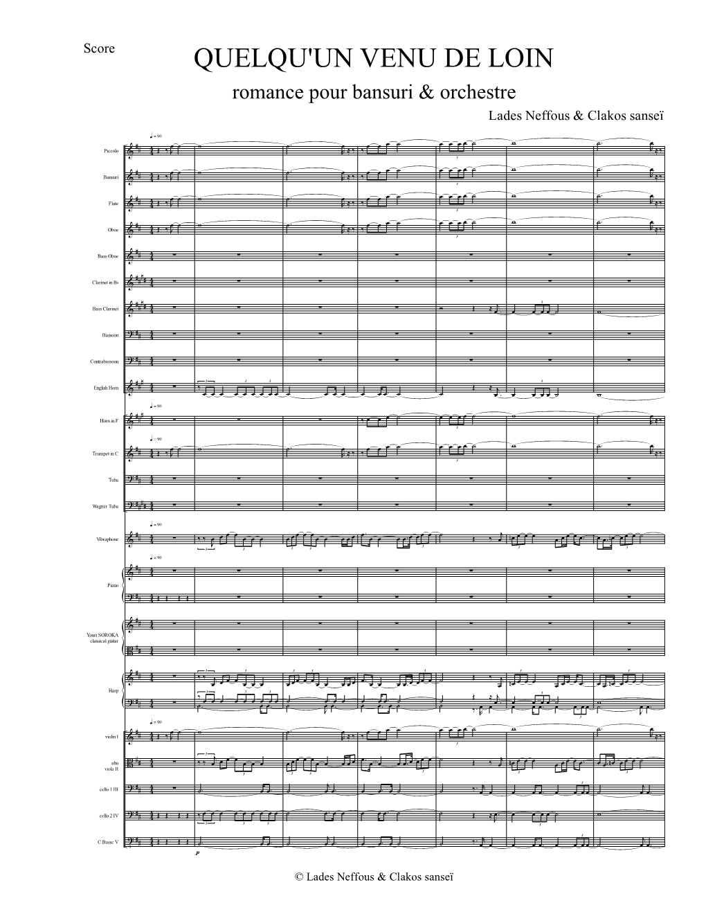 UN VENU DE LOIN Bansuri Orchestre Lades Neffous &amp; Clakos Sanseï.Musx