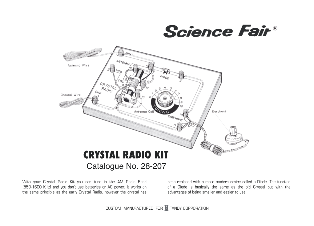 CRYSTAL RADIO KIT Catalogue No