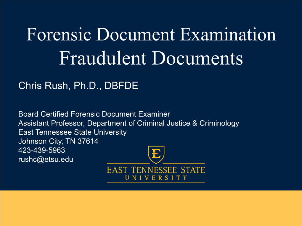 Forensic Handwriting Examination