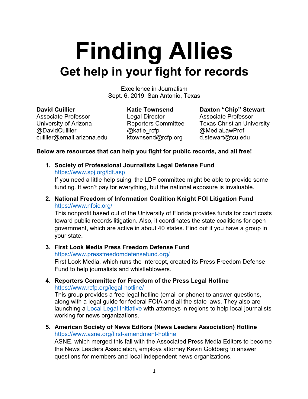 Finding Allies Get Help in Your Fight for Records