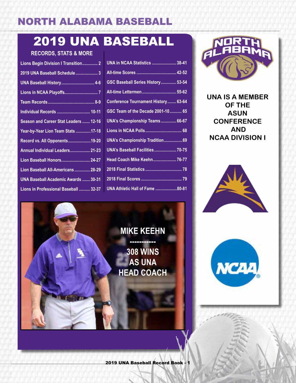 2019 UNA BASEBALL RECORDS, STATS & MORE Lions Begin Division I Transition