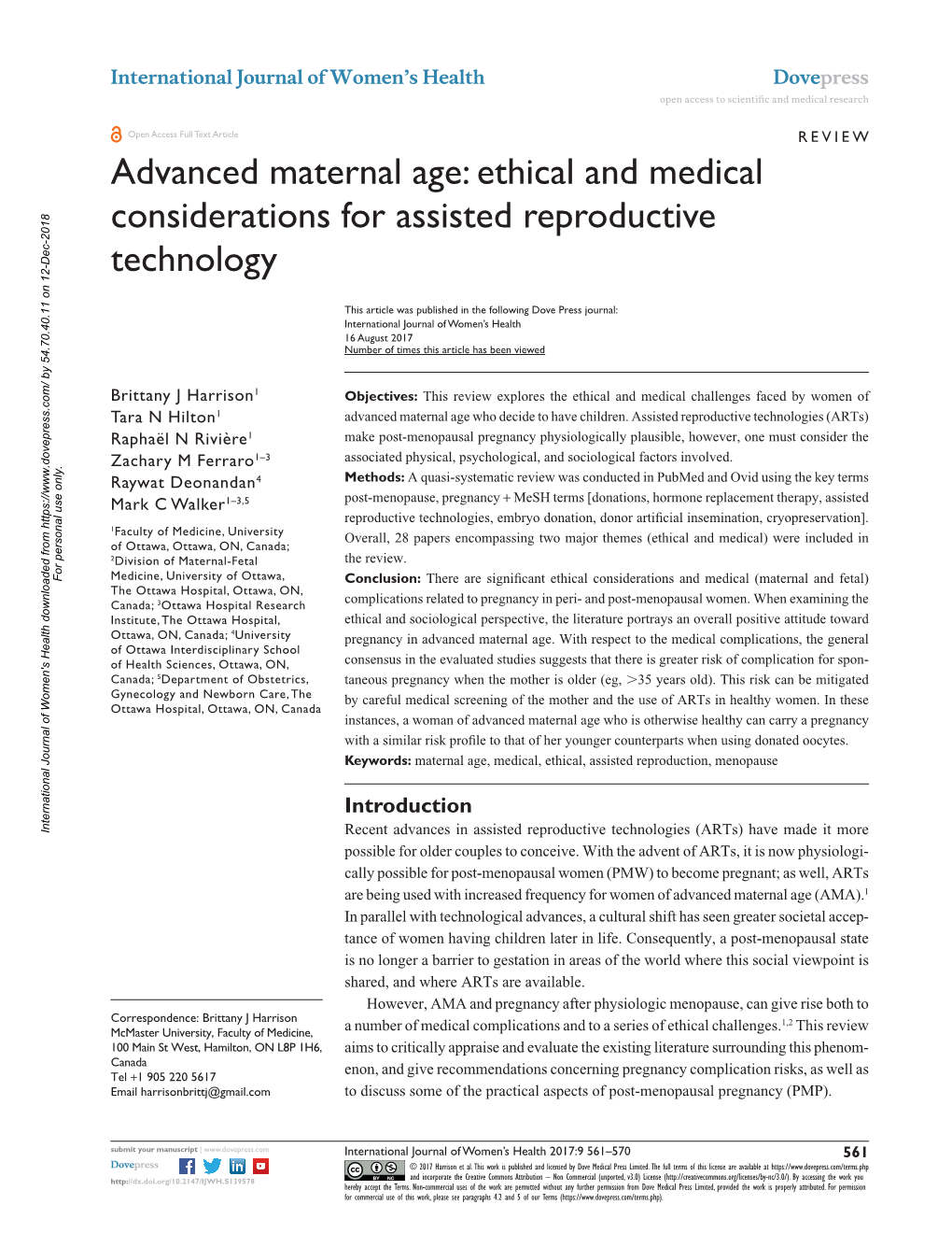 Advanced Maternal Age: Ethical and Medical Considerations for Assisted Reproductive Technology