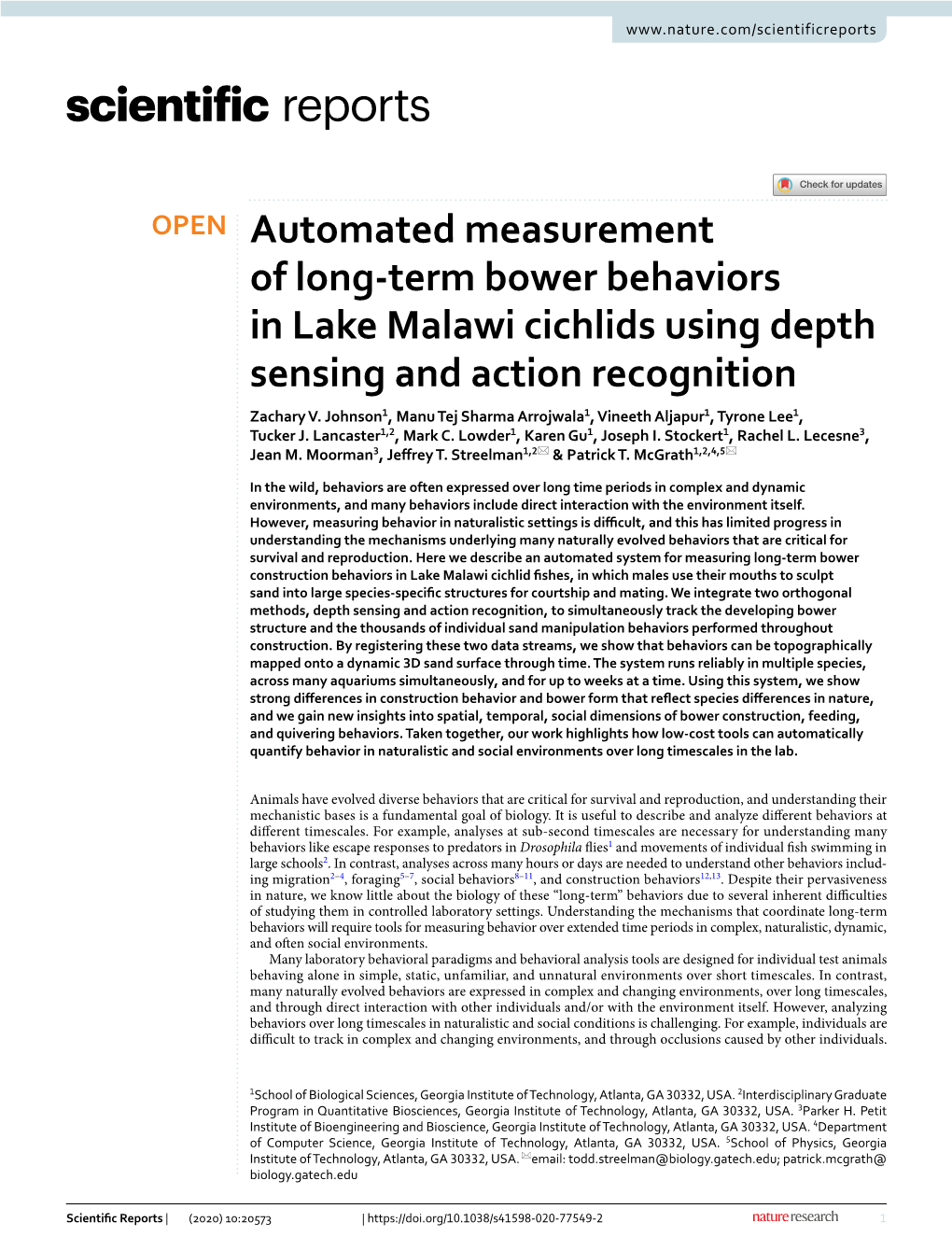 Automated Measurement of Long-Term Bower Behaviors in Lake Malawi