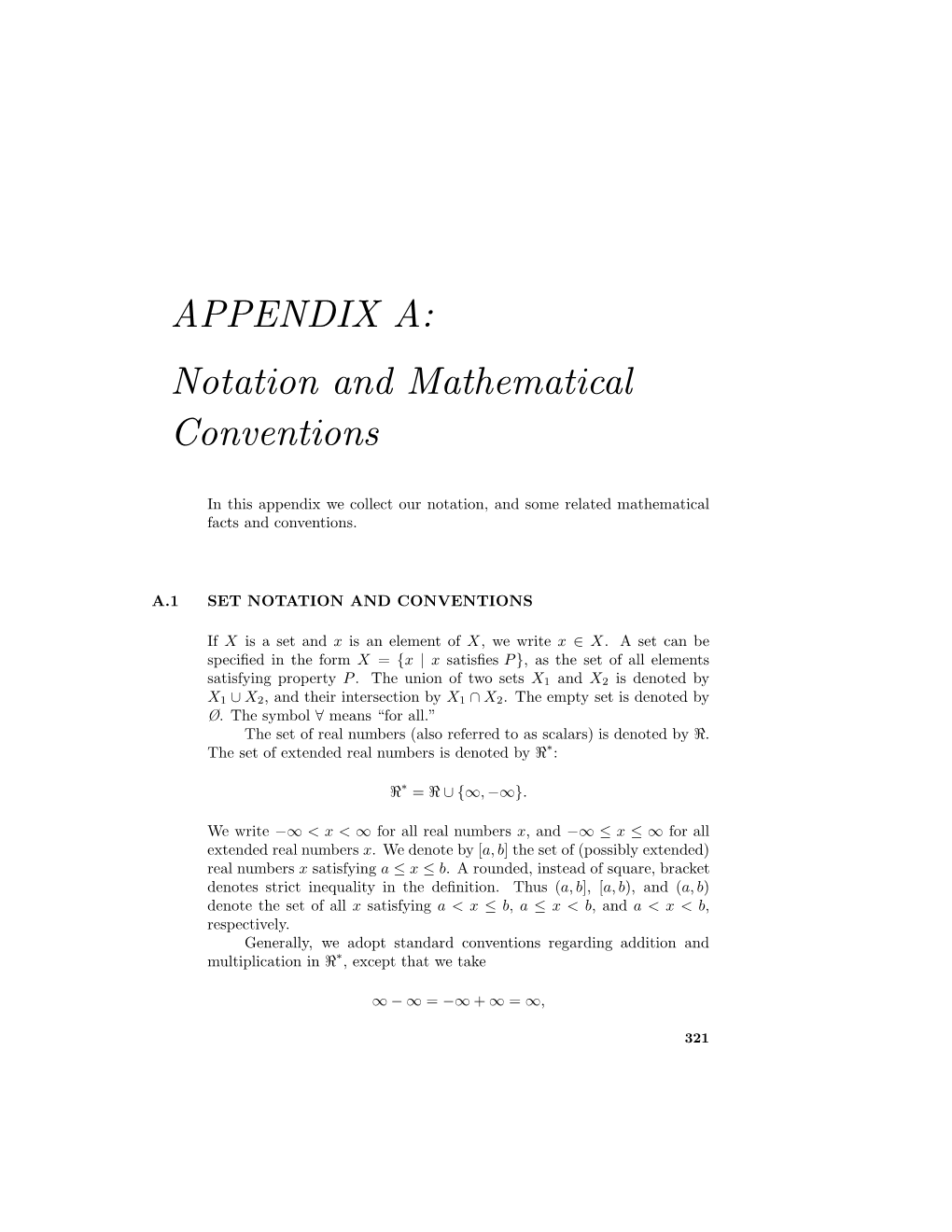 APPENDIX A: Notation and Mathematical Conventions