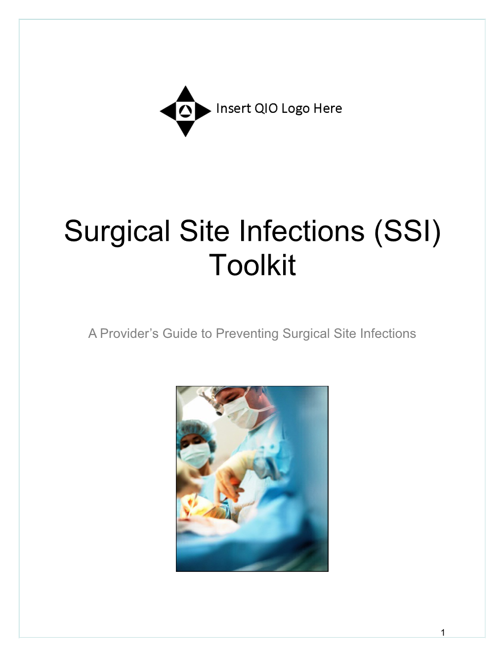 Surgical Site Infections Toolkit