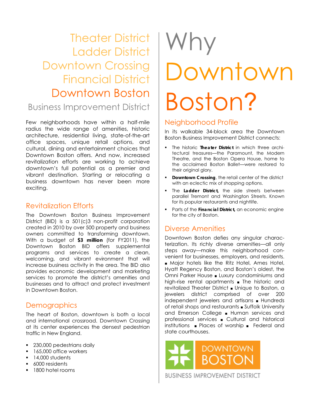 Why Downtown Boston?