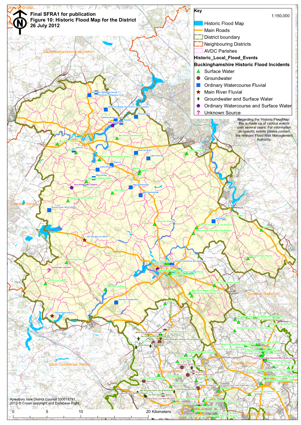 Figure 10: Historic Flood Map for the District