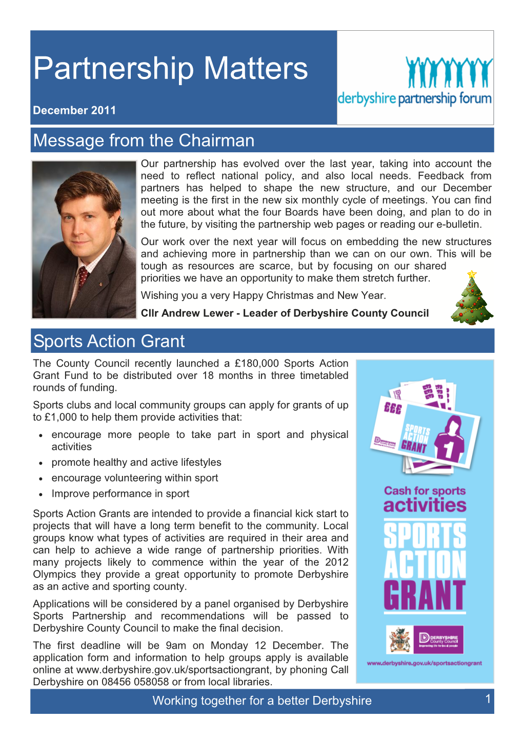 Newsletter, Visit to Submit Articles for the Newsletter, Please Contact Policy@Derbyshire.Gov.Uk