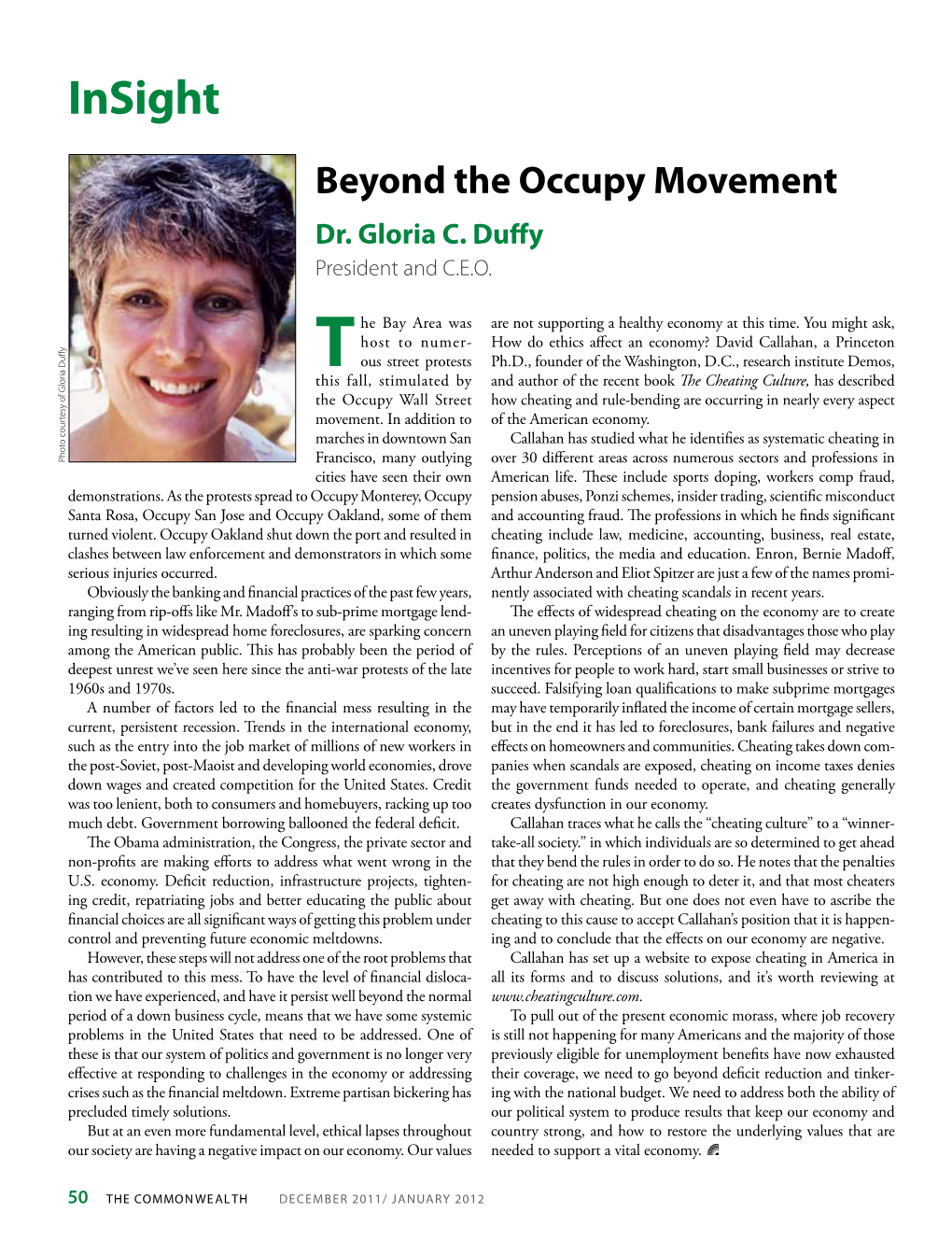 Insight Beyond the Occupy Movement Dr