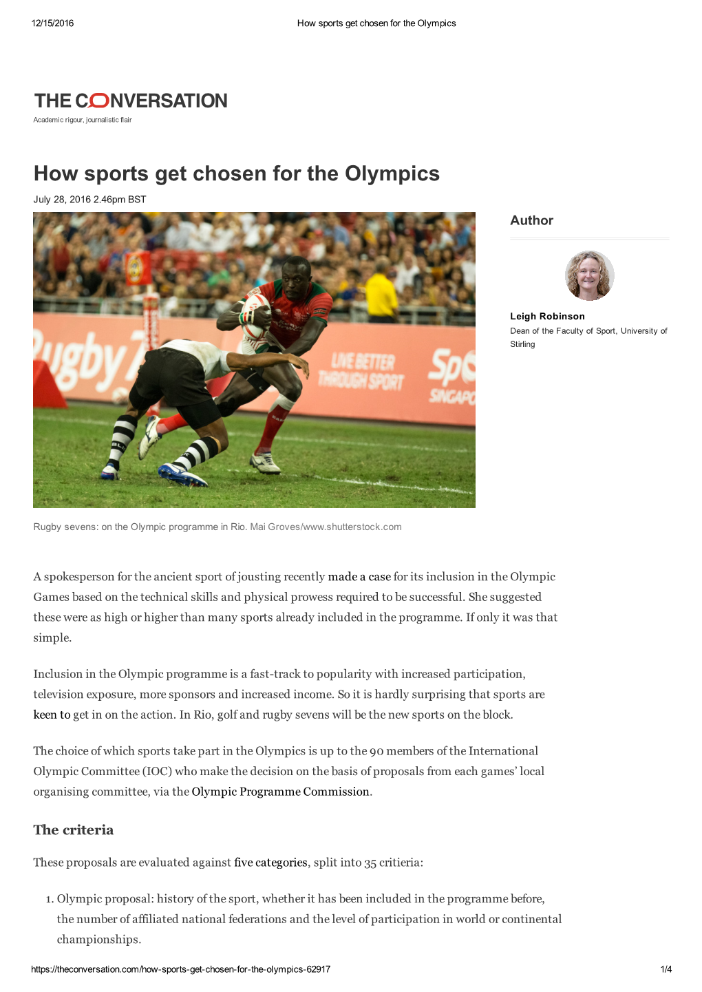 How Sports Get Chosen for the Olympics