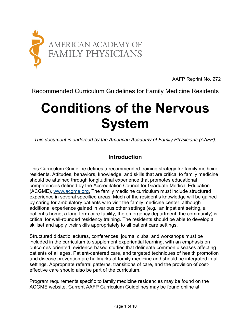 Conditions of the Nervous System