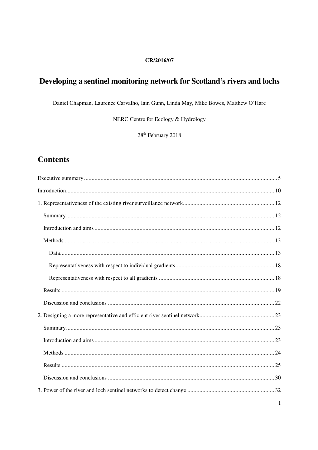 Developing a Sentinel Monitoring Network for Scotland's Rivers And