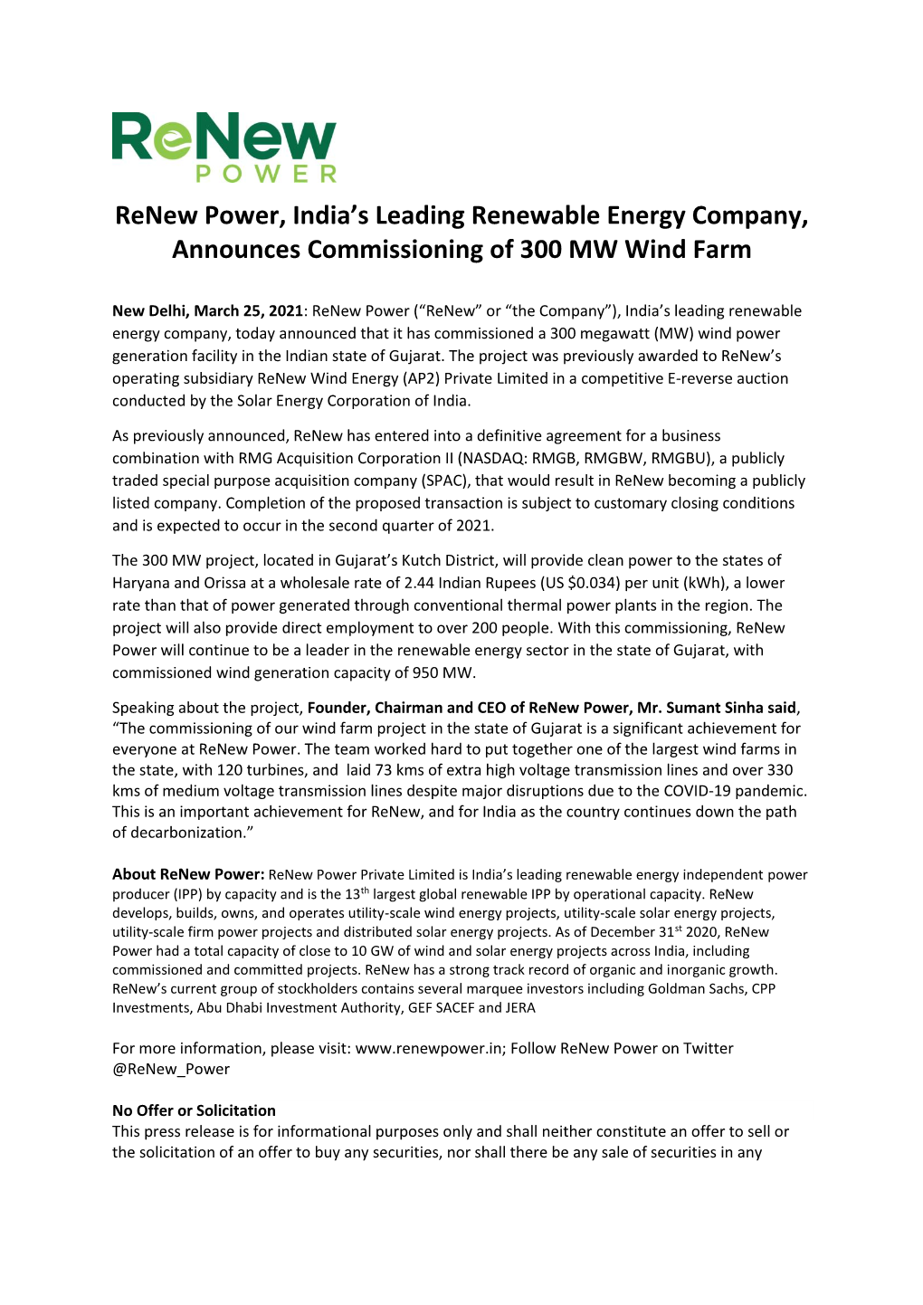 Renew Power, India's Leading Renewable Energy Company