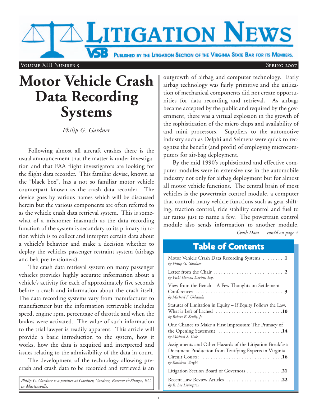 Motor Vehicle Crash Data Recording Systems