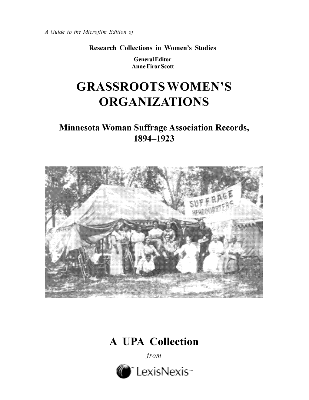 Grassroots Women's Organizations: Minnesota Woman
