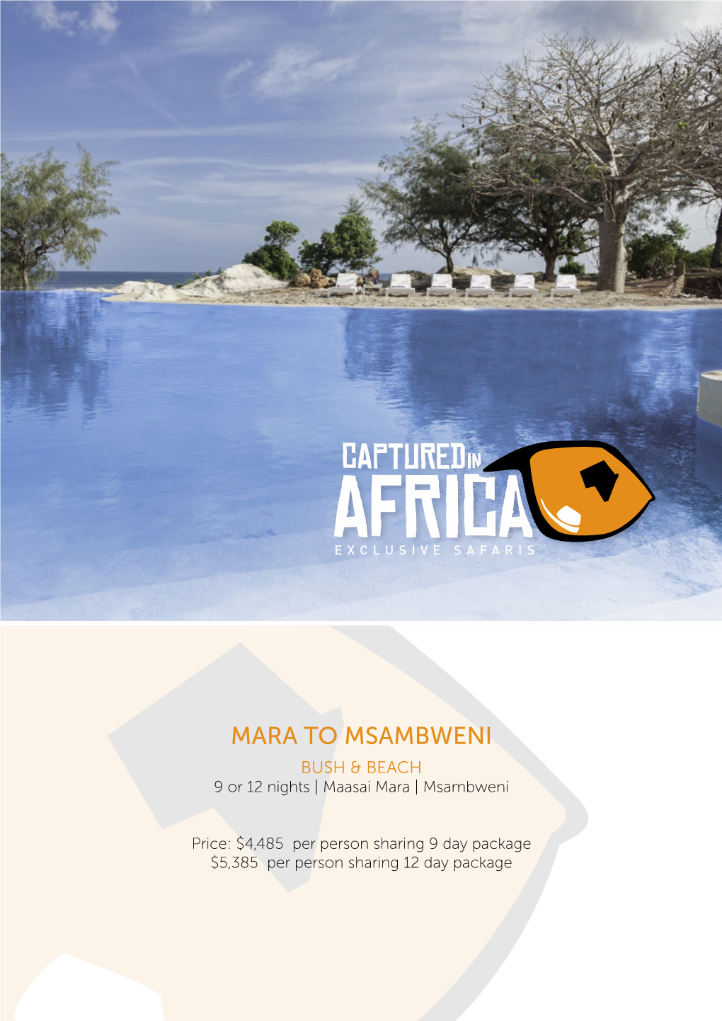 MARA to MSAMBWENI Bush & Beach 9 Or 12 Nights | Maasai Mara | Msambweni