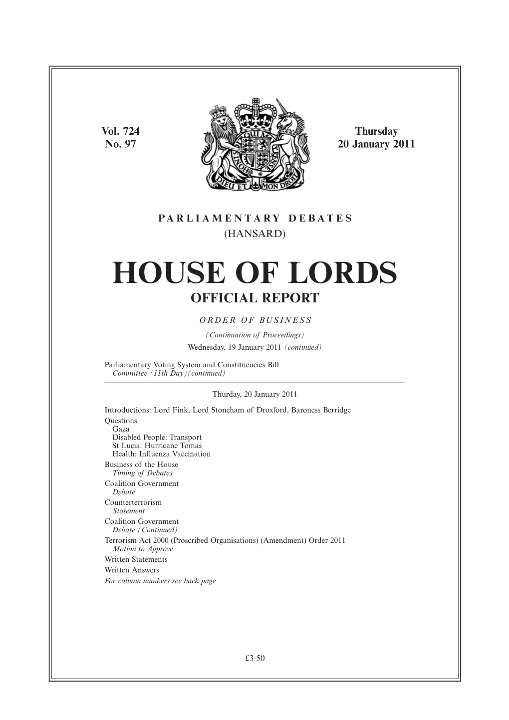 House of Lords Official Report