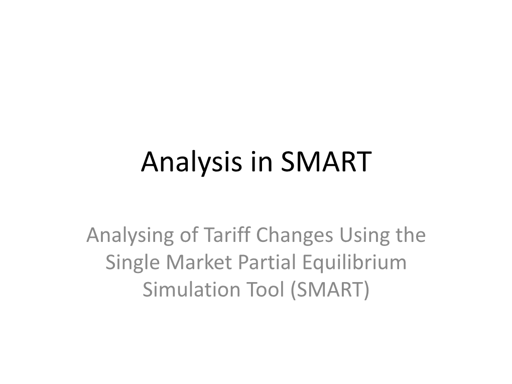 Analysis in SMART