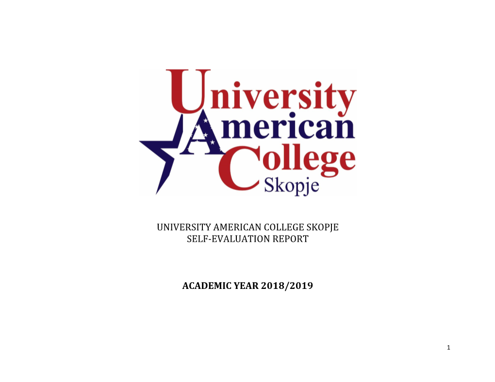 University American College Skopje Self-Evaluation Report