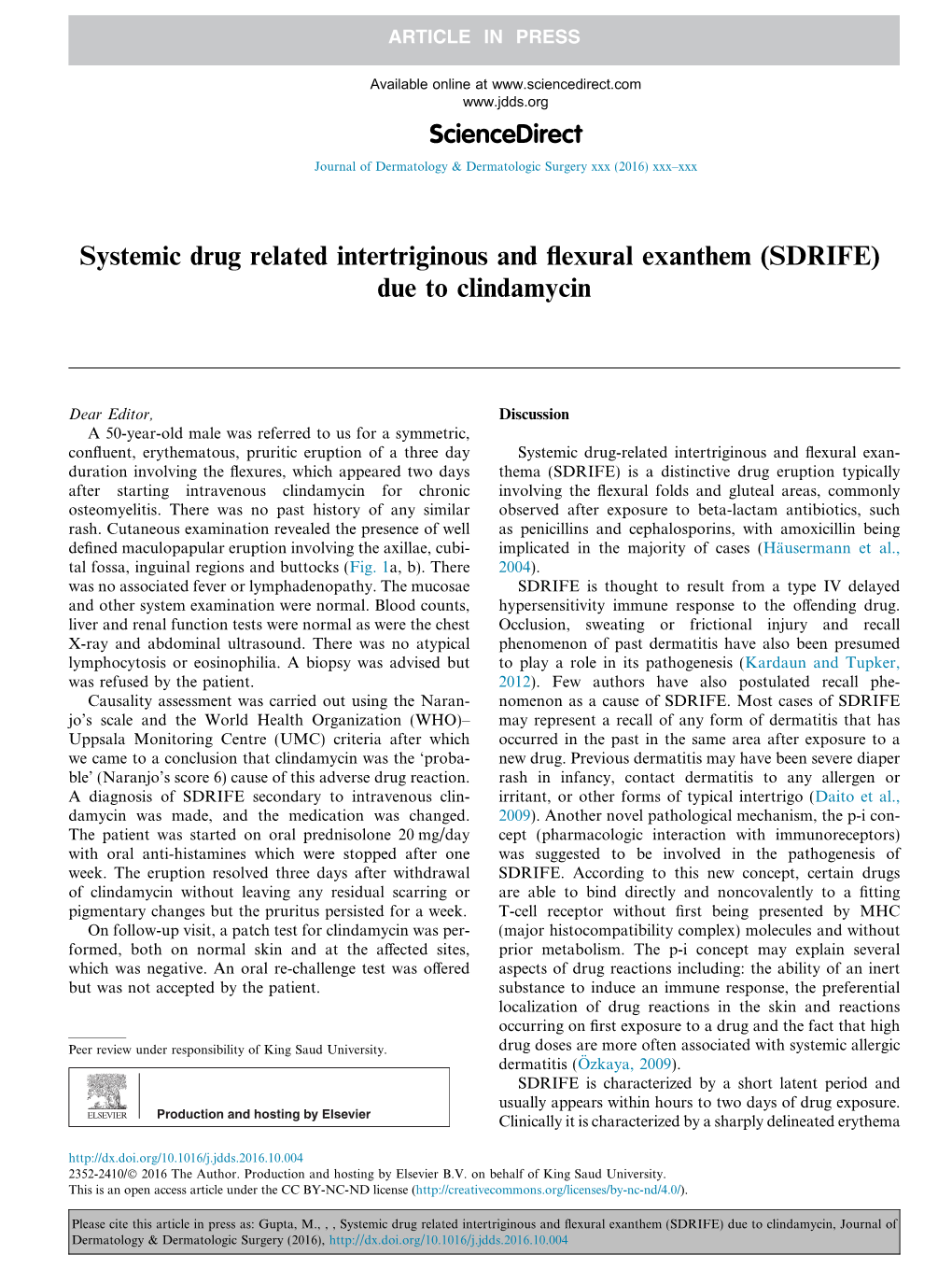 Systemic Drug Related Intertriginous and Flexural