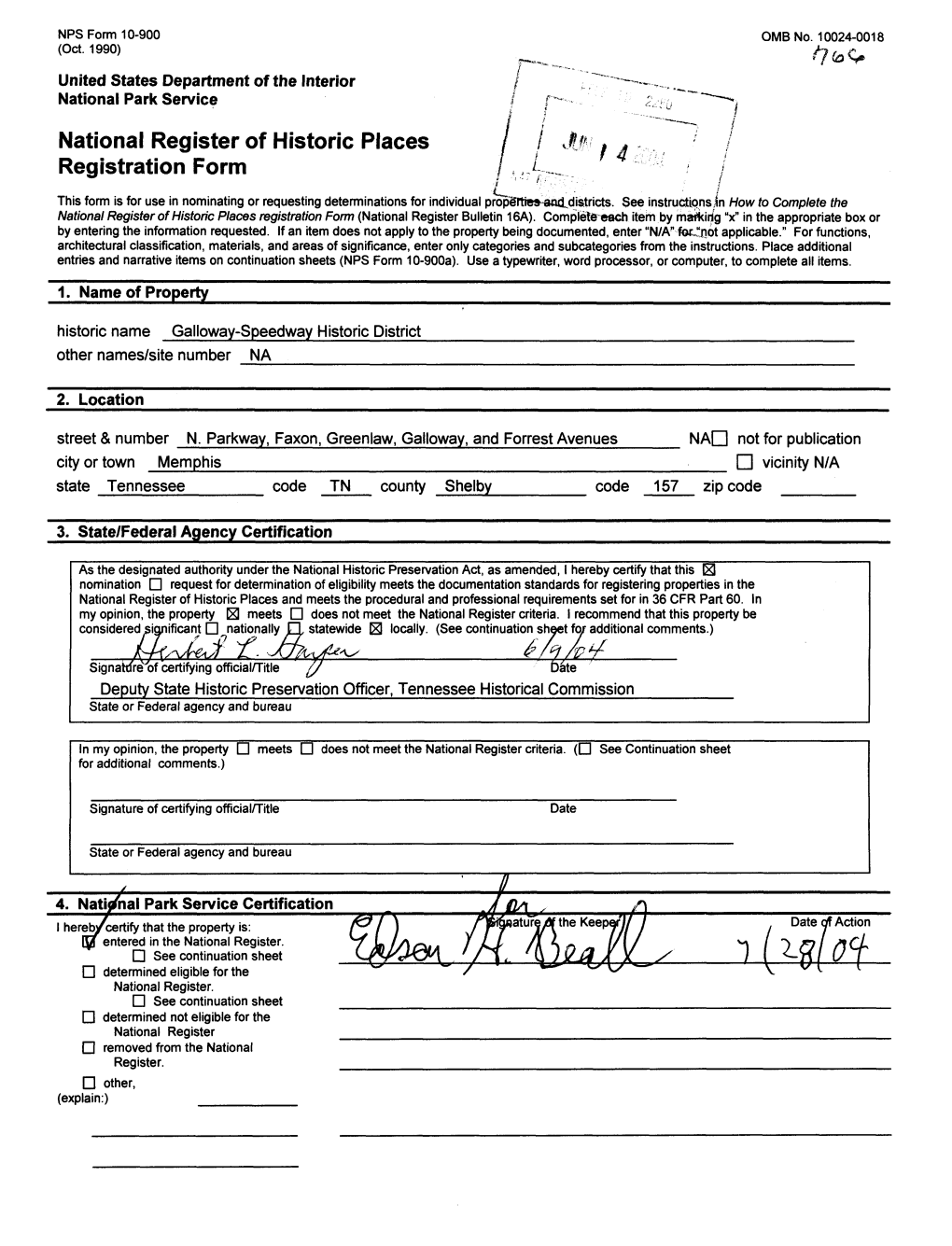 National Register of Historic Places Registration Form