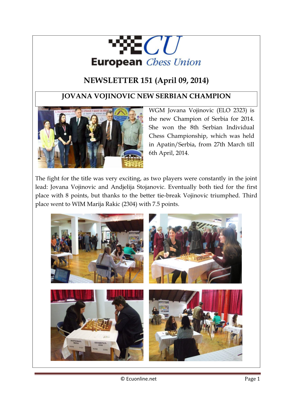 NEWSLETTER 151 (April 09, 2014)