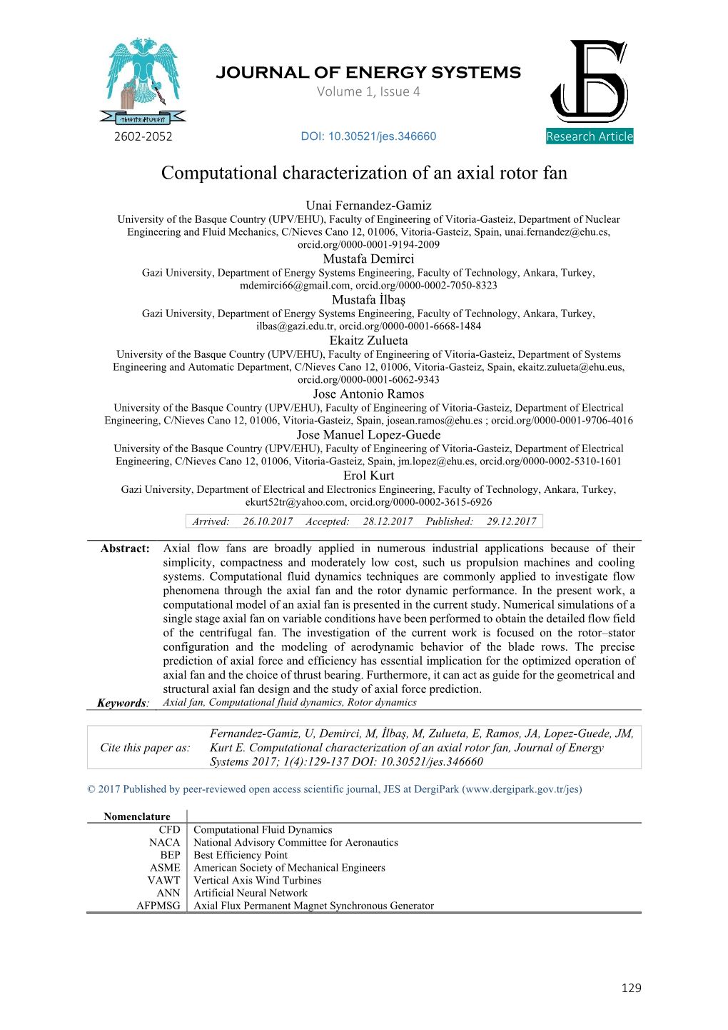 Computational Characterization of an Axial Rotor Fan