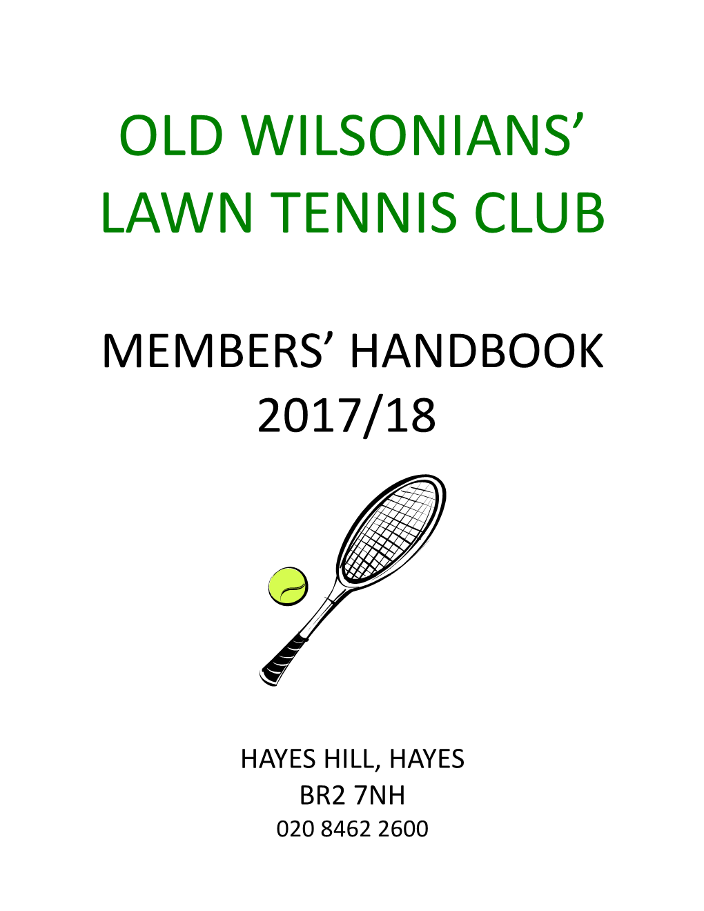 Old Wilsonians Lawn Tennis Club