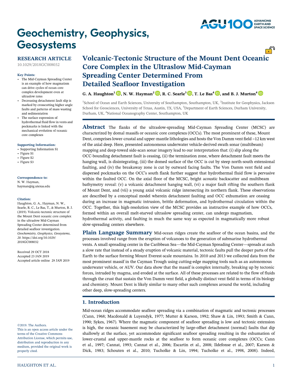 Volcanic-Tectonic Structure of the Mount Dent Oceanic Core Complex