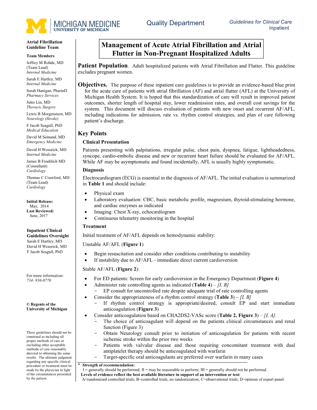 Management of Acute Atrial Fibrillation and Atrial Flutter In