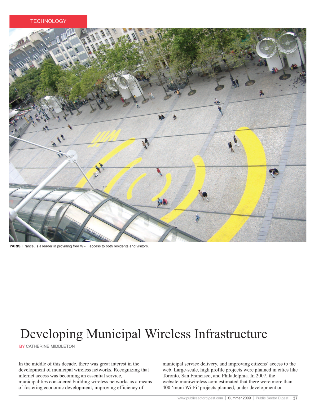 Developing Municipal Wireless Infrastructure by CATHERINE MIDDLETON