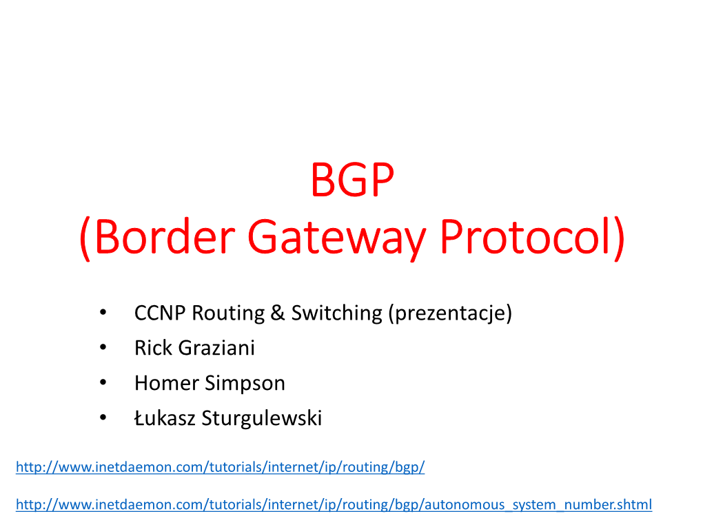 BGP (Border Gateway Protocol)